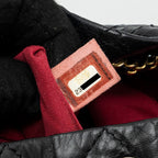 CHANEL SMALL GABRIELLE BACKPACK AGED CALFSKIN BLACK MULTICOLOR HARDWARE