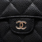 CHANEL CLASSIC COMPACT WALLET CAVIAR BLACK SHW