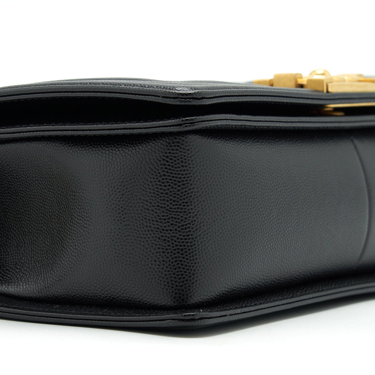 CHANEL MEDIUM BOY BAG CAVIAR BLACK WITH BRUSHED GHW (MICROCHIP)