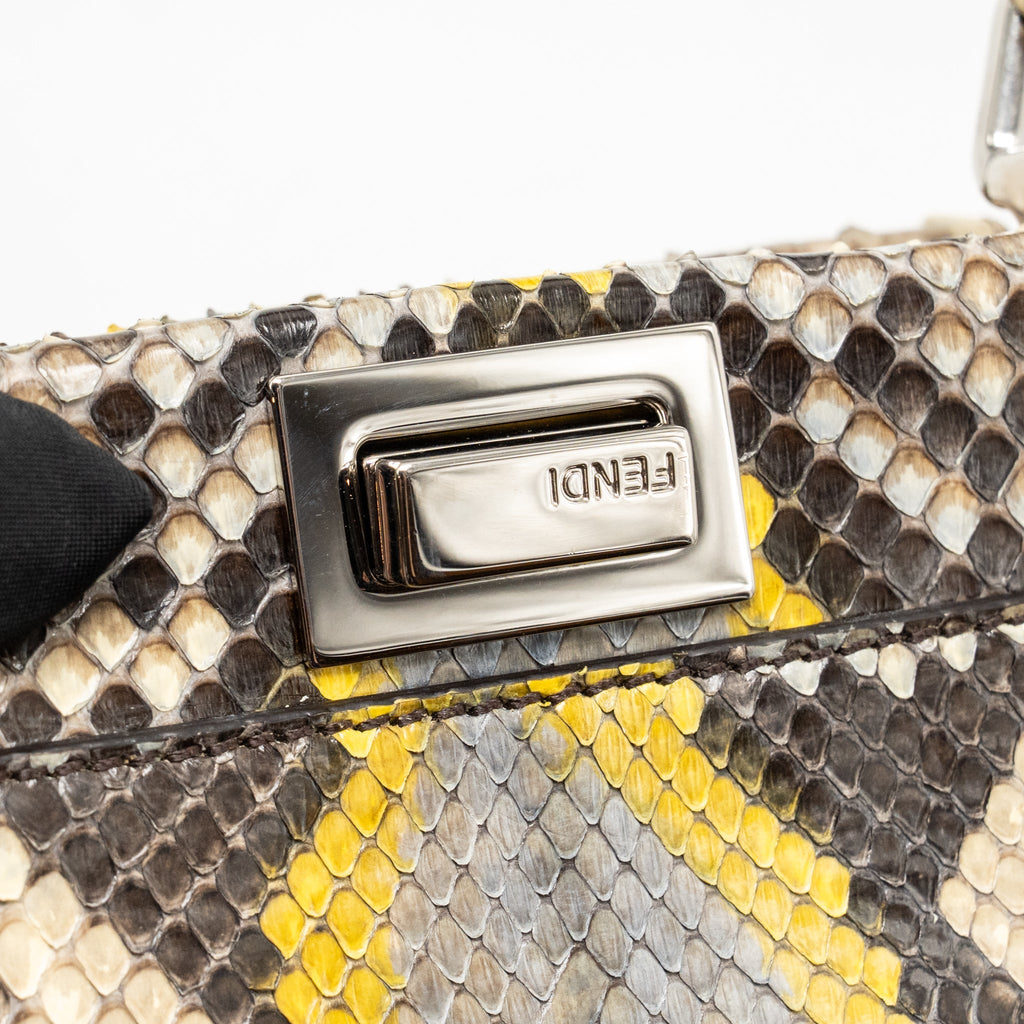 Fendi small peekaboo Iconic Petite natural Python multicoloured SHW