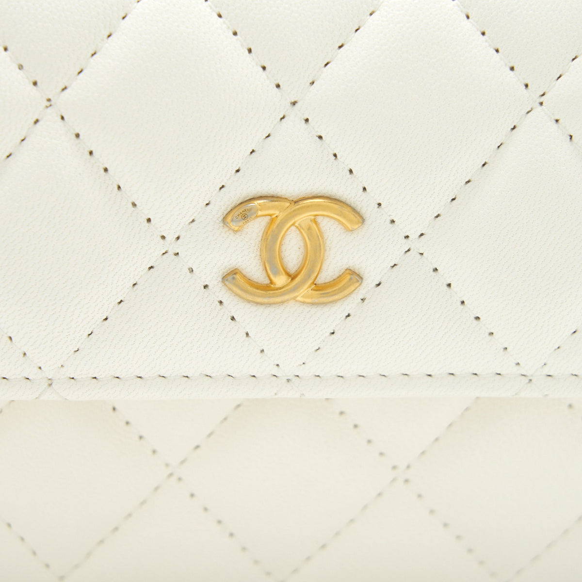 CHANEL 21B PEARL CRUSH MINI FLAP BAG WITH CHAIN/BELT BAG WHITE GHW