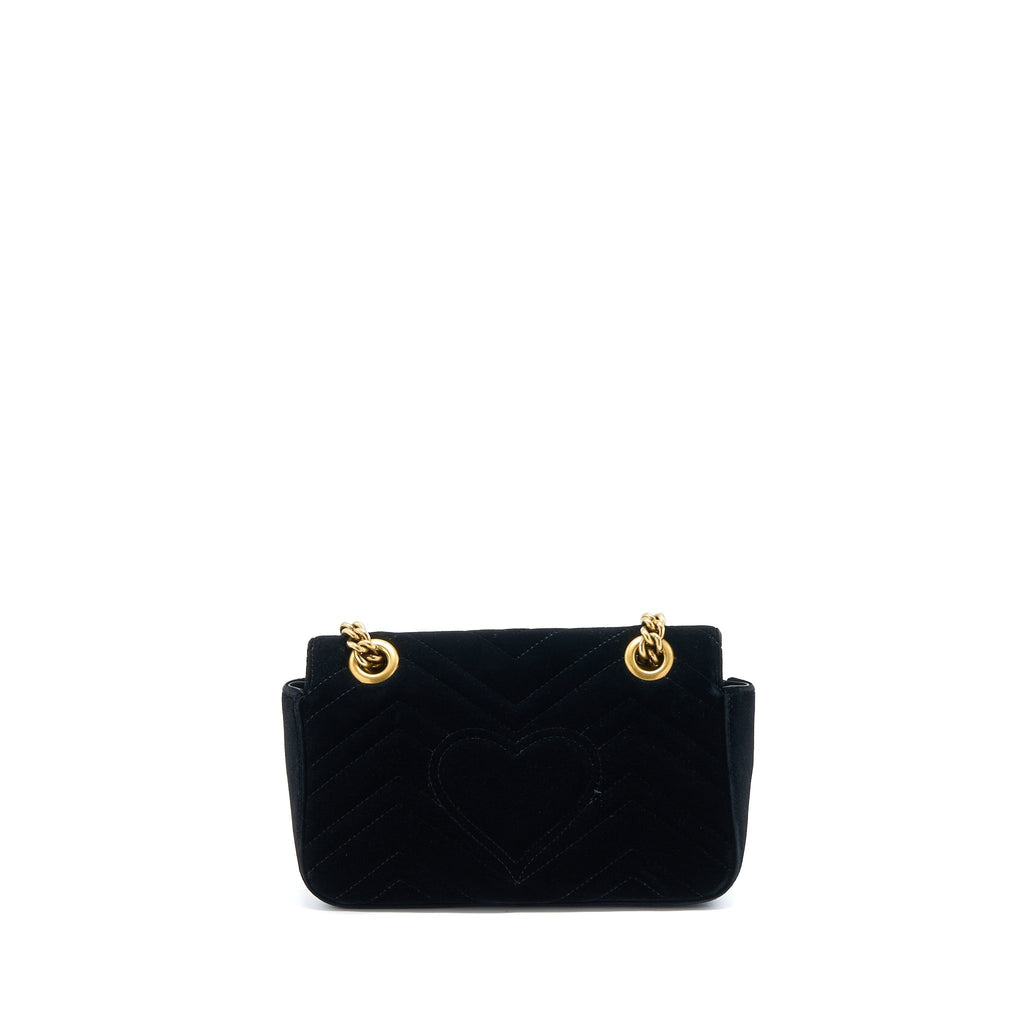 GUCCI MINI MARMONT VELVET BLACK GHW