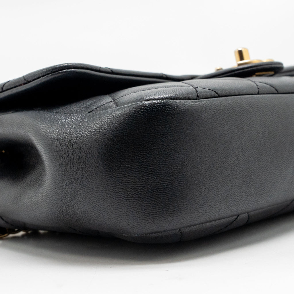 Chanel Loop Top Handle Flap Bag Lambskin Black GHW