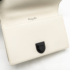 Dior Medium Diorama Flap Bag Calfskin Studded White with Black Hardware