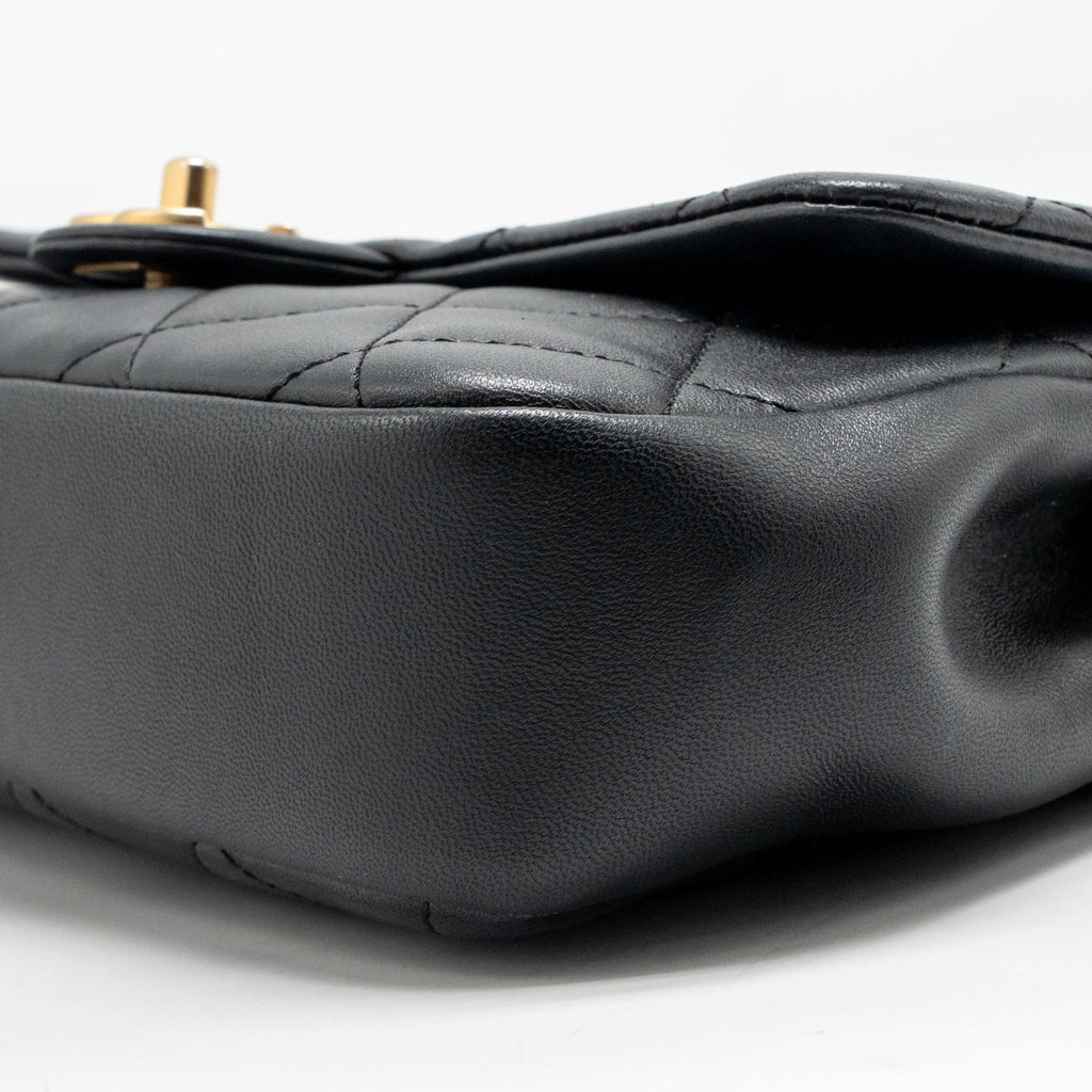 Chanel Loop Top Handle Flap Bag Lambskin Black GHW