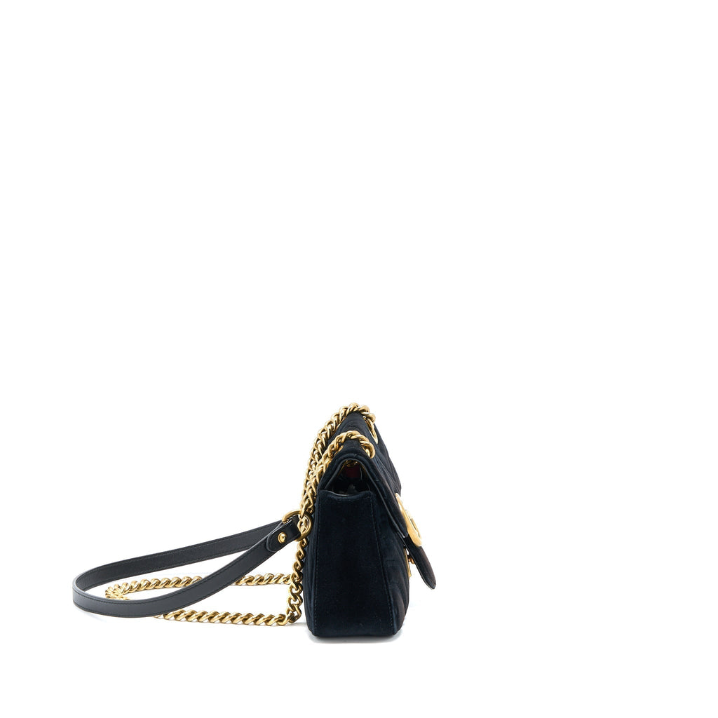 GUCCI MINI MARMONT VELVET BLACK GHW