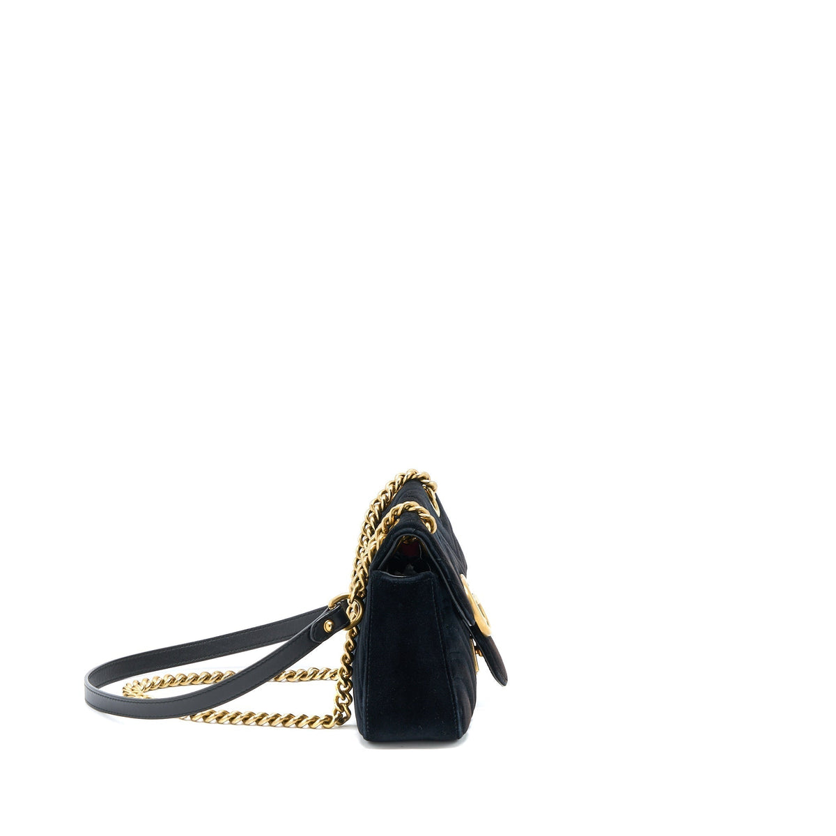 GUCCI MINI MARMONT VELVET BLACK GHW