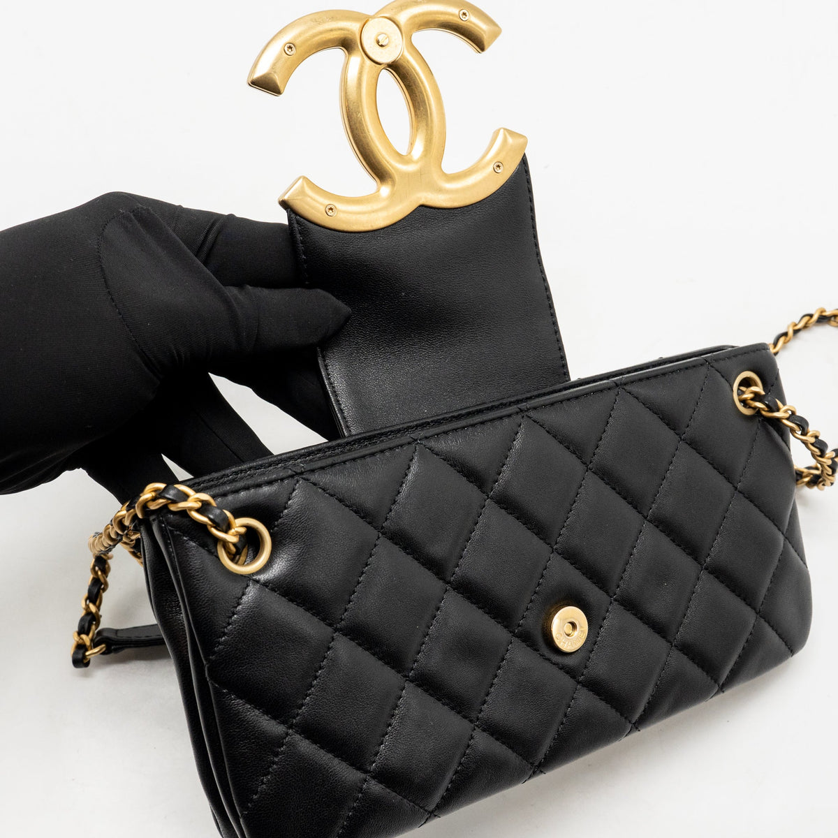 Chanel 24C Baguette Bag Lambskin Black GHW (Microchip)
