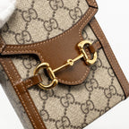 GUCCI HORSEBIT 1955 MINI BAG GG SUPREME CANVAS BROWN/MULTICOLOURED GHW