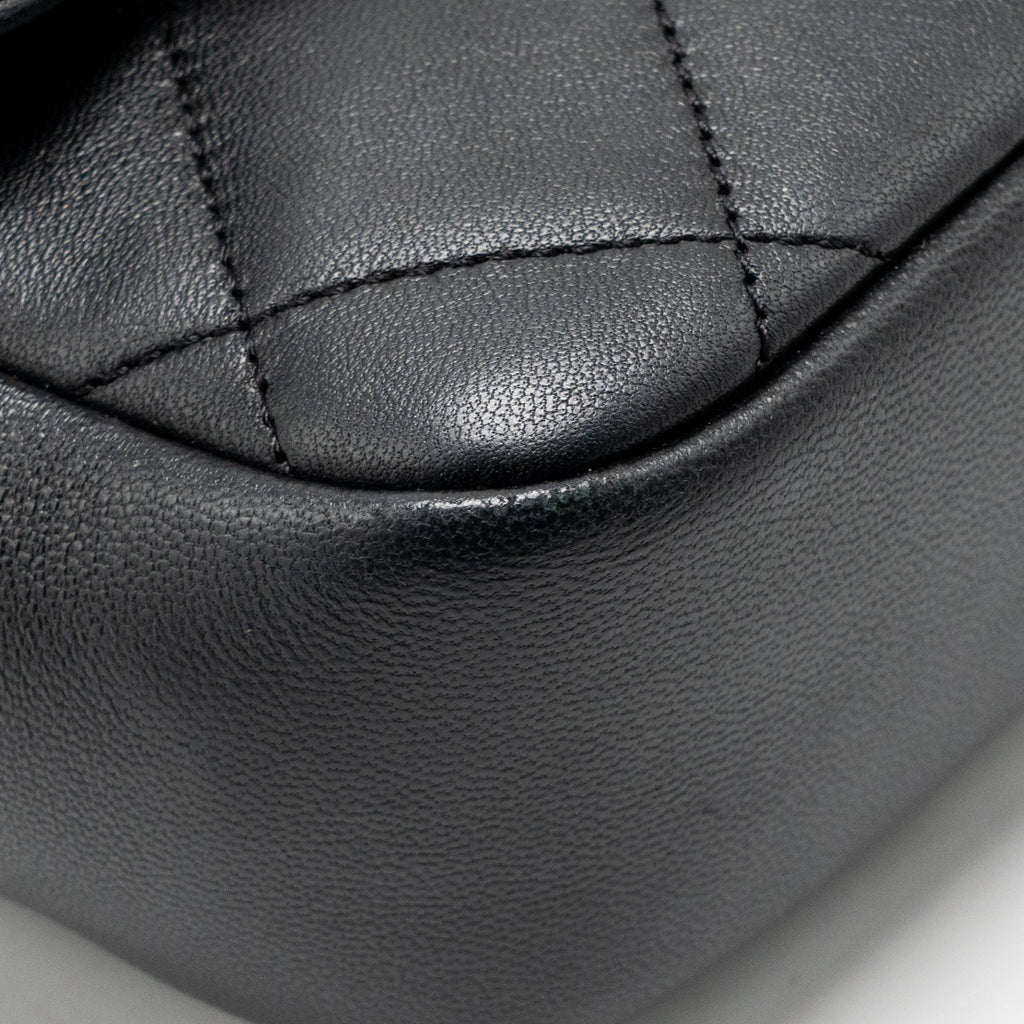 Chanel Loop Top Handle Flap Bag Lambskin Black GHW