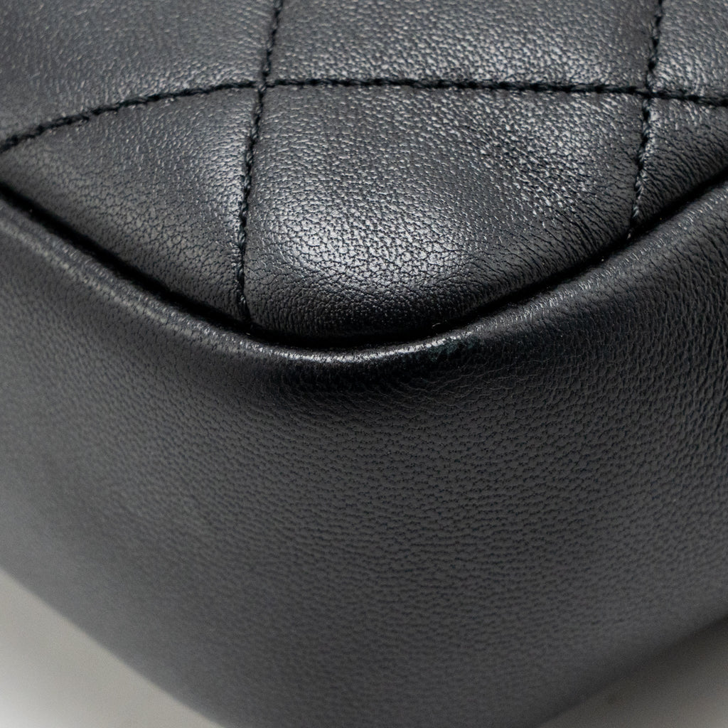 Chanel Loop Top Handle Flap Bag Lambskin Black GHW
