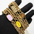 CHANEL LETTER/CC LOGO CHAIN LONG VANITY CASE LAMBSKIN WHITE GHW(MICROCHIP)