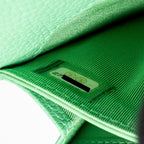 CHANEL CLASSIC FLAP WALLET CHEVRON CAVIAR GREEN SHW