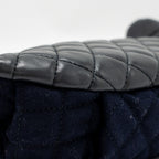 CHANEL PARIS HAMBURG CHARMS BELT BAG WOOL/LAMBSKIN NAVY/BLACK GHW