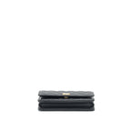 CHANEL 22S LOGO TOP HANDLE WALLET ON CHAIN CAVIAR BLACK GHW (MICROCHIP)