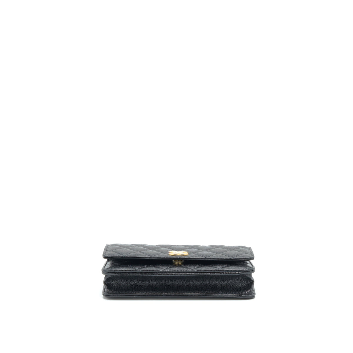 CHANEL 22S LOGO TOP HANDLE WALLET ON CHAIN CAVIAR BLACK GHW (MICROCHIP)