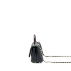 CHANEL MINI COCO HANDLE CAVIAR BLACK/BURGUNDY HANDLE LGHW