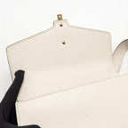 Gucci Medium Sylvie Shoulder Bag Calfskin White GHW