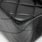 CHANEL MEDIUM CLASSIC DOUBLE FLAP BAG LAMBSKIN BLACK SHW