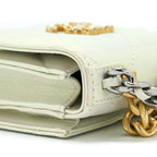 CHANEL 19 PHONE POUCH WITH CHAIN IRIDESCENT WHITE GHW