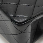 CHANEL MEDIUM CLASSIC DOUBLE FLAP BAG LAMBSKIN BLACK SHW