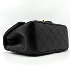 CHANEL 23K PEARL CRUSH MINI SQUARE FLAP BAG LAMBSKIN BLACK GHW (MICROCHIP)