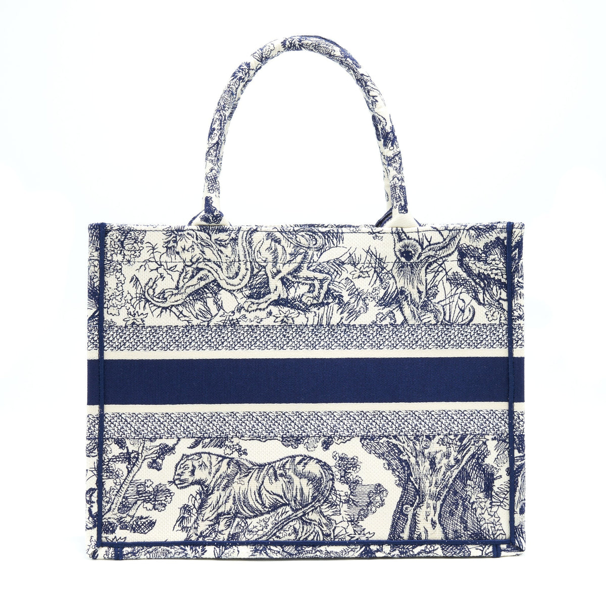 DIOR SMALL BOOK TOTE TOILE DE JOUY NAVY