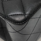 CHANEL MEDIUM CLASSIC DOUBLE FLAP BAG LAMBSKIN BLACK SHW