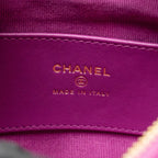 Chanel Polly Pocket Mini Round Hobo Bag Caviar Dark Pink GHW (Microchip)