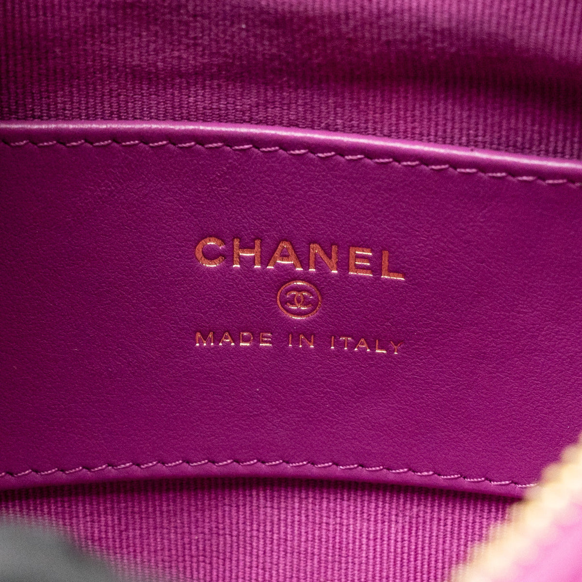 Chanel Polly Pocket Mini Round Hobo Bag Caviar Dark Pink GHW (Microchip)