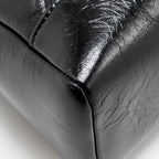 CHANEL MEDIUM 31 BAG SHINY LAMBSKIN BLACK LGHW (MICROCHIP)