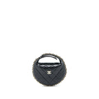 CHANEL 23C ROUND CRUISE POUCH LAMBSKIN BLACK LGHW (MICROCHIP)