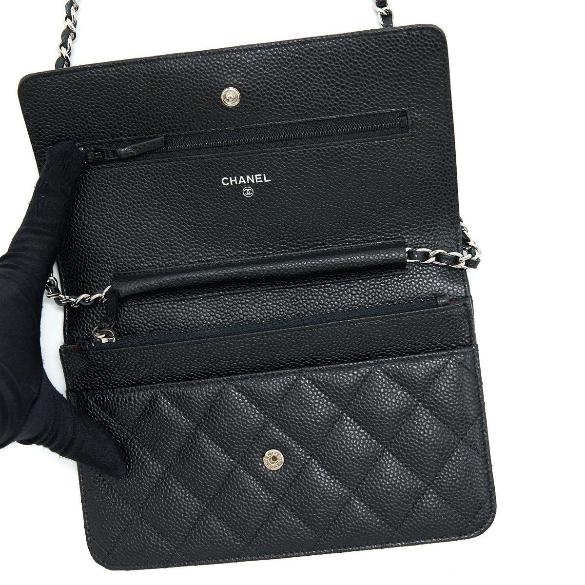 CHANEL CLASSIC WALLET ON CHAIN CAVIAR BLACK SHW