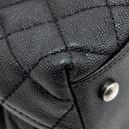 CHANEL MEDIUM COCO HANDLE FLAP BAG LIZARD EMBOSSED HANDLE CAVIAR BLACK RUTHENIUM HARDWARE
