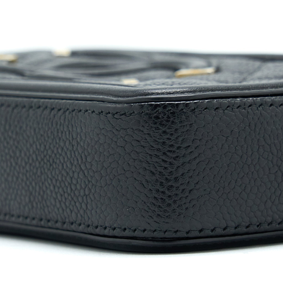 CHANEL FILIGREE LONG WALLET ON CHAIN CAVIAR BLACK GHW