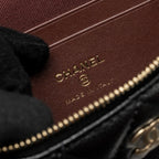 CHANEL 25P CC TOP HANDLE VANITY WITH CHAIN CAVIAR BLACK LGHW (MICROCHIP)