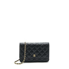 CHANEL CLASS WALLET ON CHAIN CAVIAR BLACK GHW (MICROCHIP)