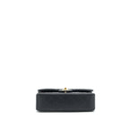 CHANEL SMALL CLASSIC DOUBLE FLAP BAG CAVIAR BLACK GHW (MICROCHIP)