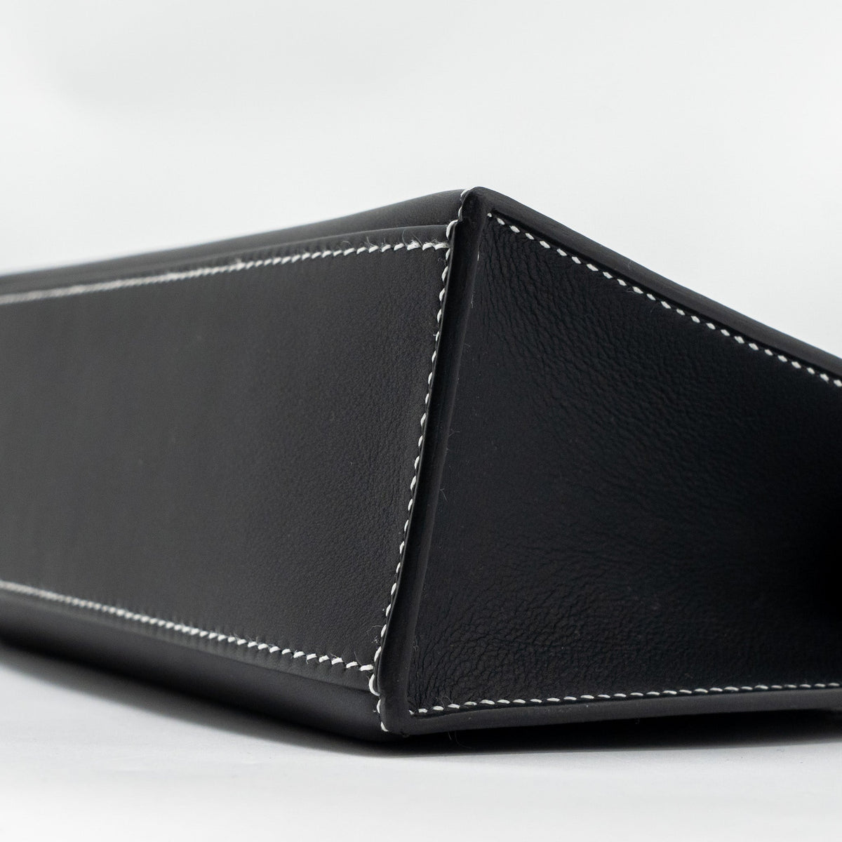 HERMES KELLY POCHETTE SPECIAL ORDER SWIFT BLACK/ GRIS PERLE SHW