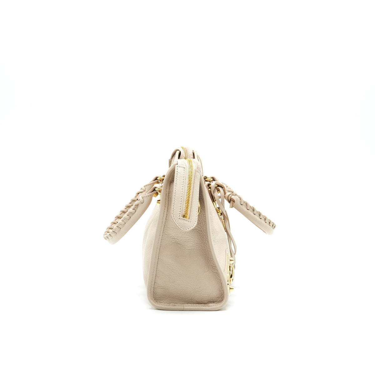 BALENCIAGA SMALL METALLIC EDGE CITY BEIGE GHW