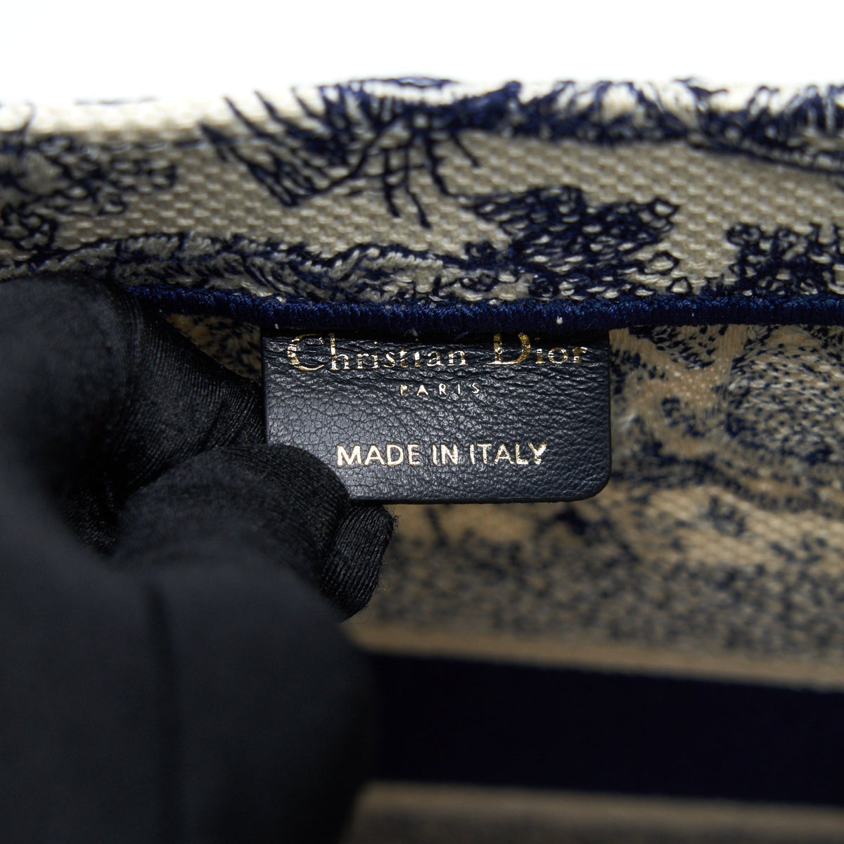 DIOR SMALL BOOK TOTE TOILE DE JOUY NAVY