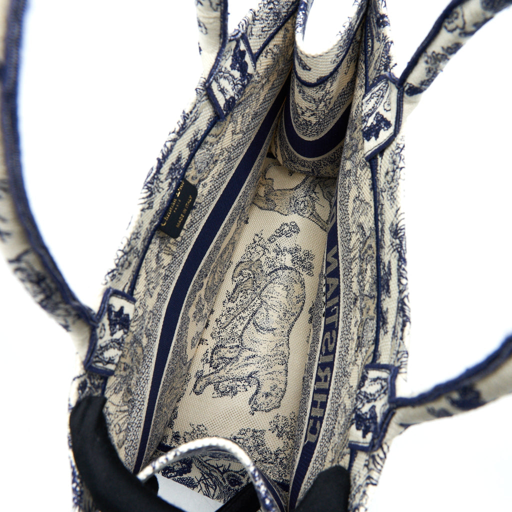 DIOR SMALL BOOK TOTE TOILE DE JOUY NAVY