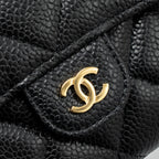 CHANEL CLASSIC LONG FLAP WALLET CAVIAR BLACK GHW