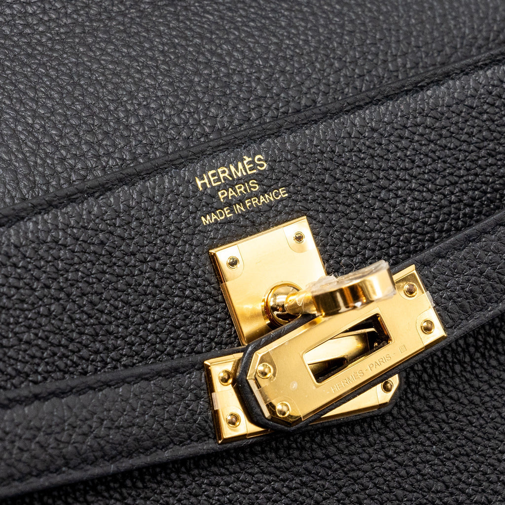 Hermes Kelly 25 Togo Black GHW