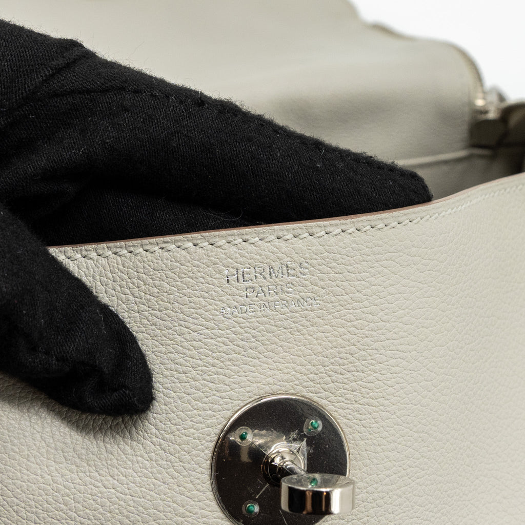 Hermes Lindy 30 Evercolor Gris Pearl SHW