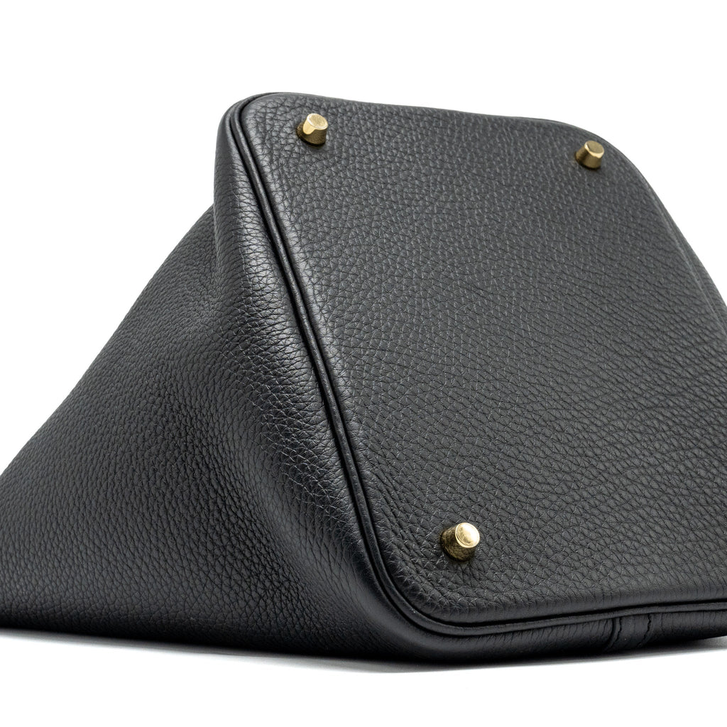 HERMES PICOTIN 22 LOCK BAG CLEMENCE BLACK GHW