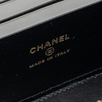 CHANEL LONG VANITY CASE WITH CHARMS CHAIN CALFSKIN BLACK LGHW (MICROCHIP)