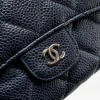 CHANEL CLASSIC FLAP LONG WALLET CAVIAR DARK BLUE SHW
