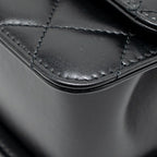 CHANEL GOLD CRUSH FLAP BAG CALFSKIN BLACK GHW (MICROCHIP)
