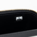 CHANEL LONG VANITY CASE WITH CHARMS CHAIN CALFSKIN BLACK LGHW (MICROCHIP)
